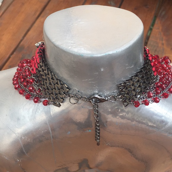 Red necklace chandelier gorgeous NEW - Picture 6 of 6
